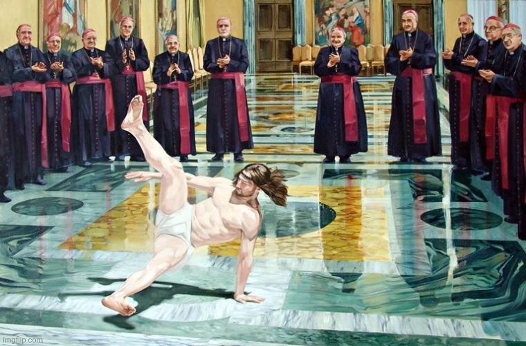 jesus breakdancing | image tagged in jesus breakdancing | made w/ Imgflip meme maker
