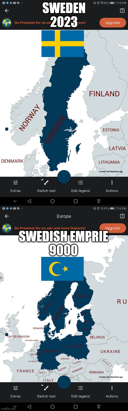 Sweden To Swedish Emprie | SWEDEN
2023; SWEDISH EMPRIE
9000 | image tagged in future | made w/ Imgflip meme maker