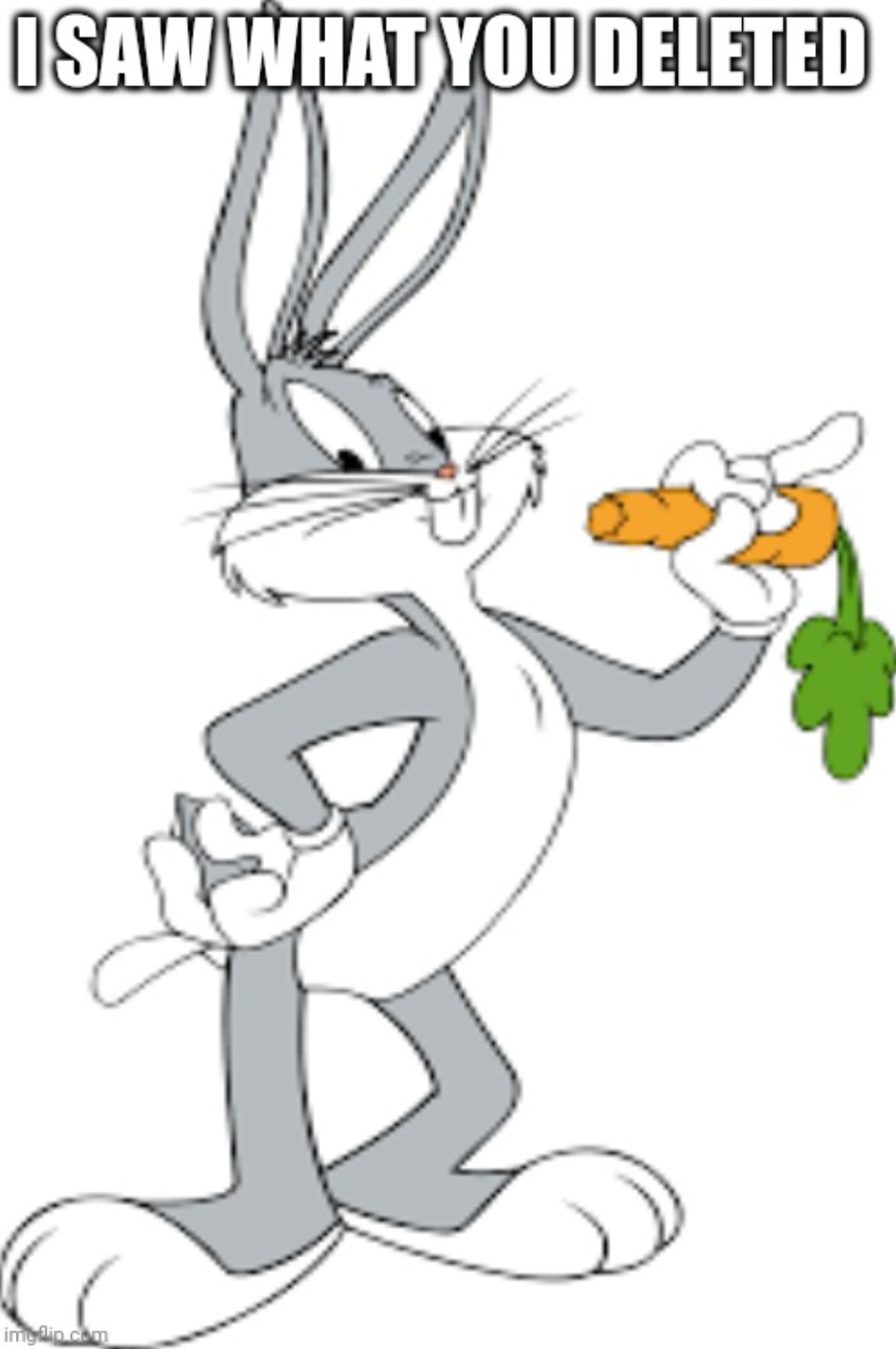 High Quality I saw what you deleted bugs bunny Blank Meme Template