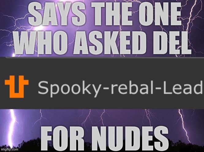 Another slander temp | image tagged in says the one who asked del for nudes | made w/ Imgflip meme maker