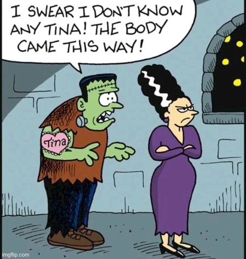 he in trouble | image tagged in funny,halloween,meme,frankenstein | made w/ Imgflip meme maker