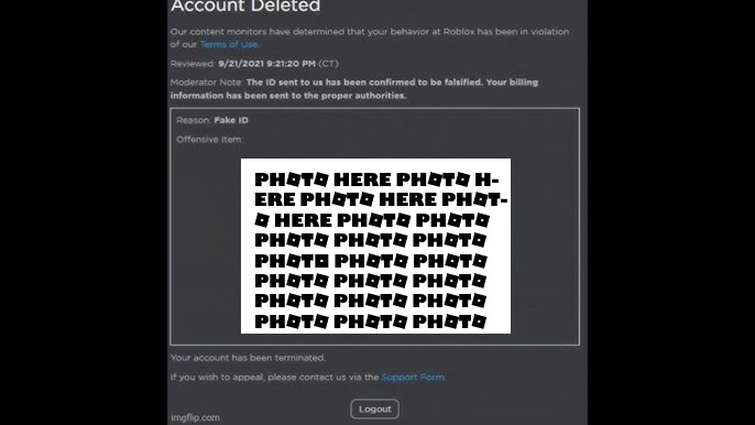 High Quality Account Deleted ID Blank Meme Template