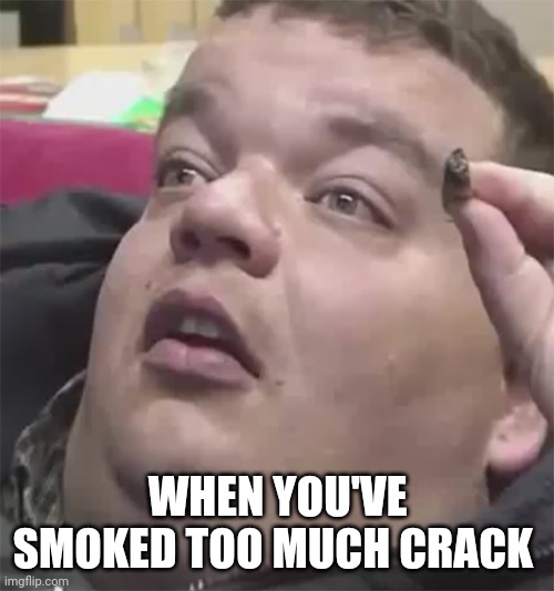 Stoned Guy | WHEN YOU'VE SMOKED TOO MUCH CRACK | image tagged in stoned guy | made w/ Imgflip meme maker