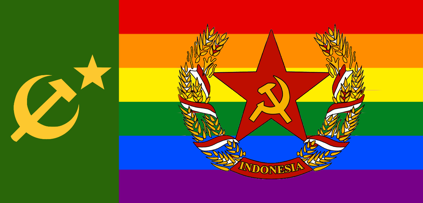 High Quality LGBTQIA+ Islamic Socialist Indonesia Flag Blank Meme Template