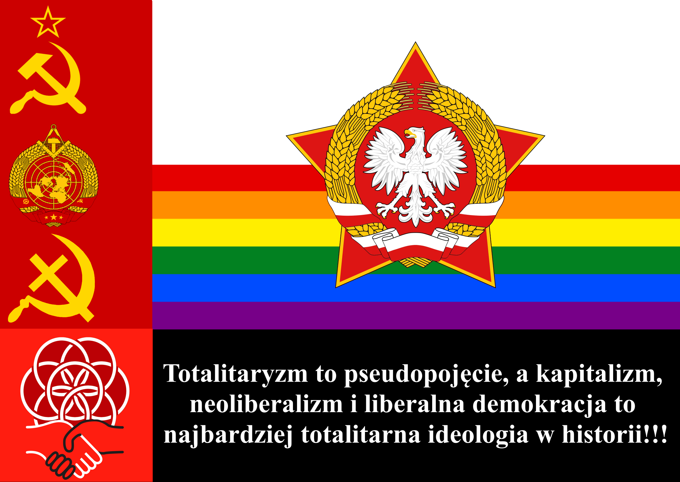 High Quality Communist Poland flag Blank Meme Template