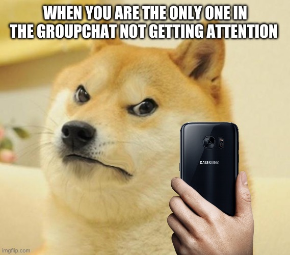 Groupchat Slander | WHEN YOU ARE THE ONLY ONE IN THE GROUPCHAT NOT GETTING ATTENTION | image tagged in mad doge,fresh memes,funny,memes | made w/ Imgflip meme maker