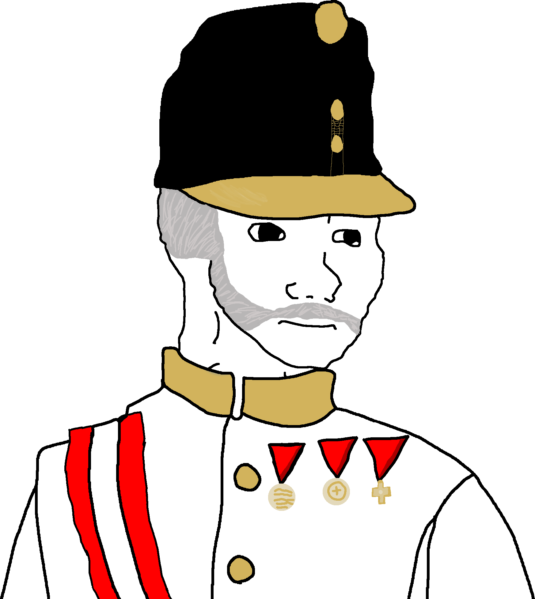 Austrian Soldier Wojak Blank Meme Template