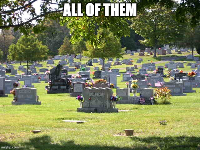 cemetery | ALL OF THEM | image tagged in cemetery | made w/ Imgflip meme maker