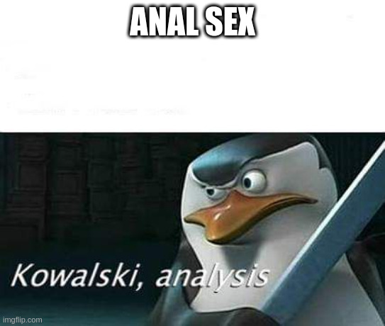 kowalski, analysis | ANAL SEX | image tagged in kowalski analysis | made w/ Imgflip meme maker