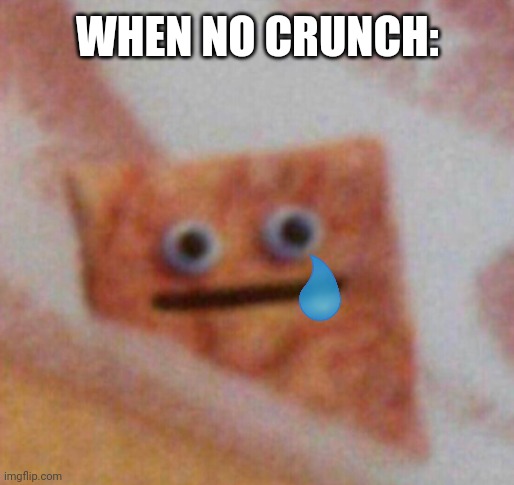 Cinnamon Toast Crunch | WHEN NO CRUNCH: | image tagged in cinnamon toast crunch | made w/ Imgflip meme maker