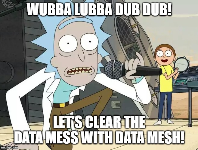 Rick and Morty Get Schwifty | WUBBA LUBBA DUB DUB! LET'S CLEAR THE DATA MESS WITH DATA MESH! | image tagged in rick and morty get schwifty | made w/ Imgflip meme maker