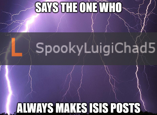 says the one who always makes isis posts Blank Meme Template