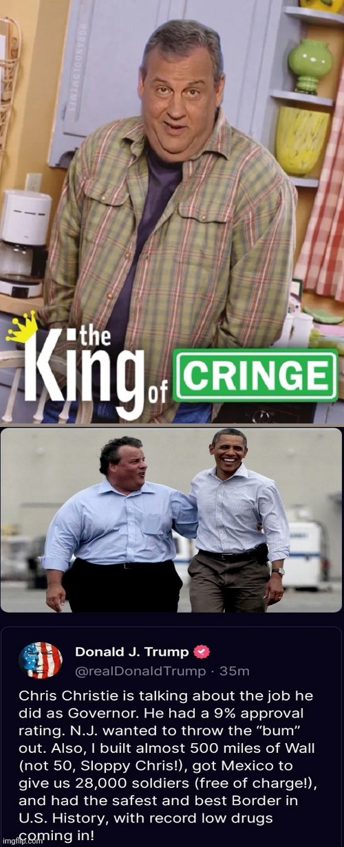 Tub of Lard Christie: The King of Cringe | image tagged in tub of lard christie,man boobs,gluttonous pig,morbidly obese stooge | made w/ Imgflip meme maker