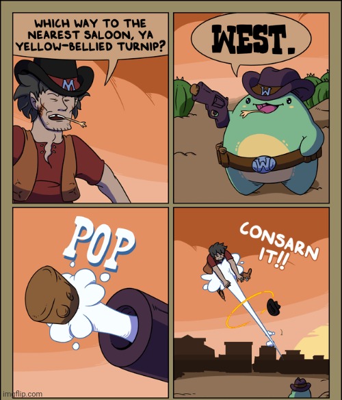 Pop out to the West | image tagged in pop,west,comics,comics/cartoons,cowboy,gun | made w/ Imgflip meme maker
