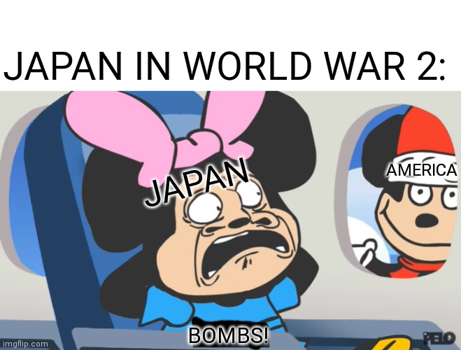 JAPAN IN WORLD WAR 2 | JAPAN IN WORLD WAR 2:; JAPAN; AMERICA; BOMBS! | image tagged in krima,japan,america,hiroshima,nuclear bomb | made w/ Imgflip meme maker