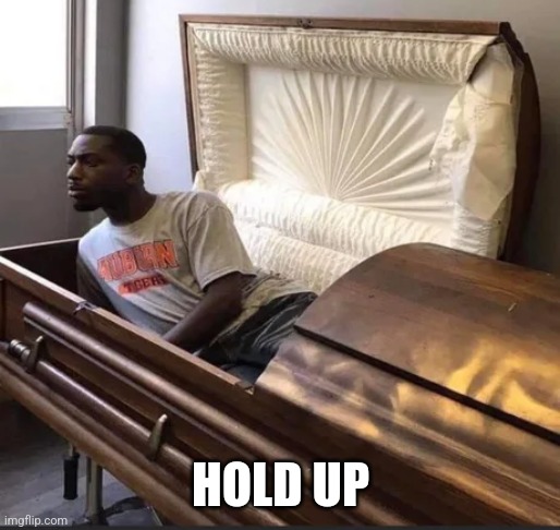 Coffin | HOLD UP | image tagged in coffin | made w/ Imgflip meme maker