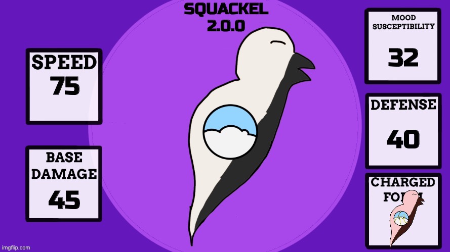 Squackel, the Air starter. | SQUACKEL
2.0.0 | made w/ Imgflip meme maker