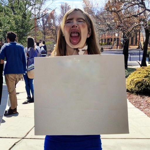 High Quality Screaming Bigmouth Protester Blank Meme Template