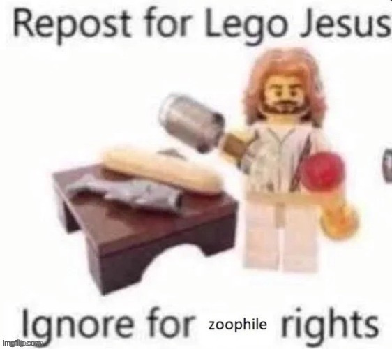 Repost him | image tagged in lego jesus | made w/ Imgflip meme maker