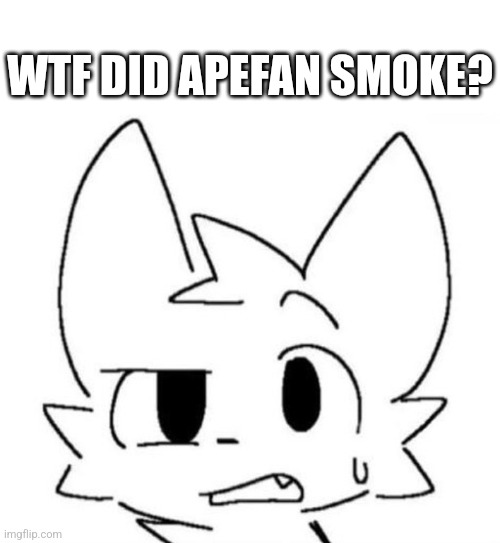 Wtf boykisser | WTF DID APEFAN SMOKE? | image tagged in wtf boykisser | made w/ Imgflip meme maker