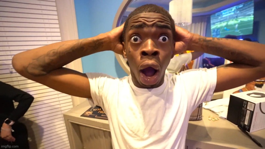 Black guy surprised | image tagged in black guy surprised | made w/ Imgflip meme maker