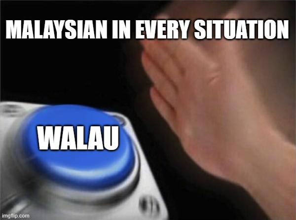 Blank Nut Button Meme | MALAYSIAN IN EVERY SITUATION; WALAU | image tagged in memes,blank nut button | made w/ Imgflip meme maker