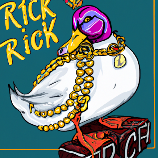 A BIG DUCK SITTING ON AN EXPENSIVE THRONE WITH GOLD CHAINS AND D Blank Meme Template