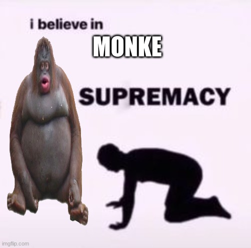I believe in supremacy | MONKE | image tagged in i believe in supremacy | made w/ Imgflip meme maker