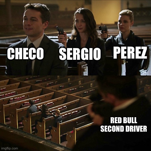 Turn 1 Mexico | CHECO; PEREZ; SERGIO; RED BULL SECOND DRIVER | image tagged in assassination chain | made w/ Imgflip meme maker