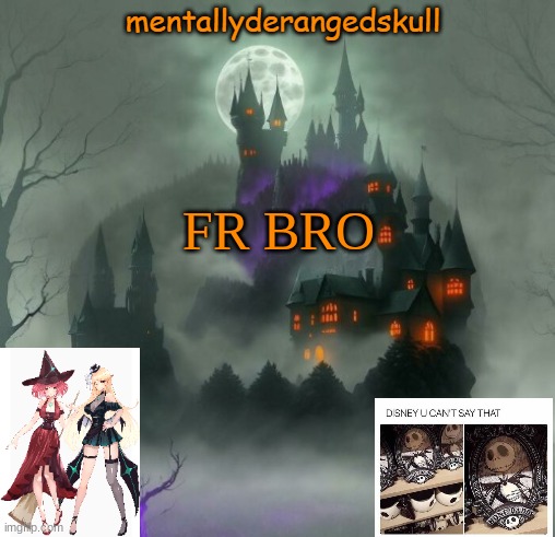 FR BRO | image tagged in mentallyderangedskull | made w/ Imgflip meme maker
