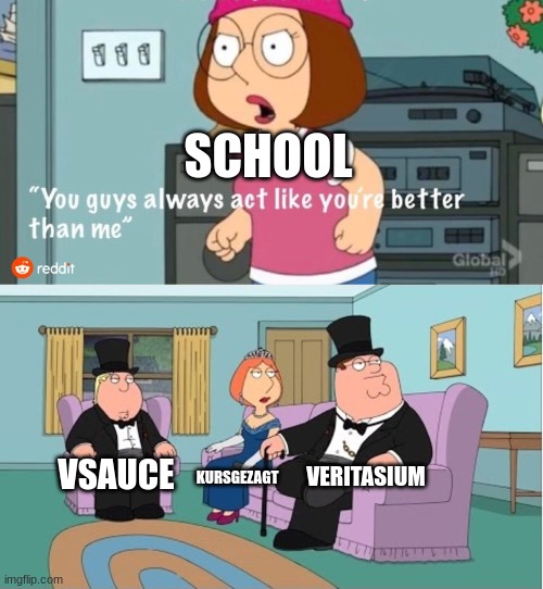 youtube is better than school | SCHOOL; VERITASIUM; VSAUCE; KURSGEZAGT | image tagged in school sucks,youtube is good,youtube,no school,you have been eternally cursed for reading the tags | made w/ Imgflip meme maker