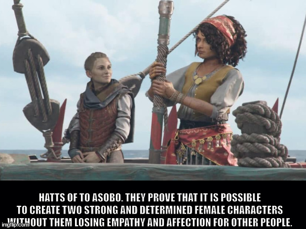 Amicia and Sophie | HATTS OF TO ASOBO. THEY PROVE THAT IT IS POSSIBLE TO CREATE TWO STRONG AND DETERMINED FEMALE CHARACTERS WITHOUT THEM LOSING EMPATHY AND AFFECTION FOR OTHER PEOPLE. | image tagged in gaming | made w/ Imgflip meme maker