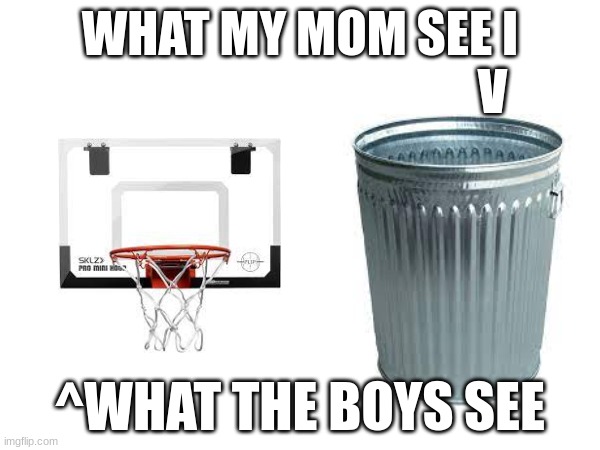 WHAT MY MOM SEE I
                                       V; ^WHAT THE BOYS SEE | made w/ Imgflip meme maker