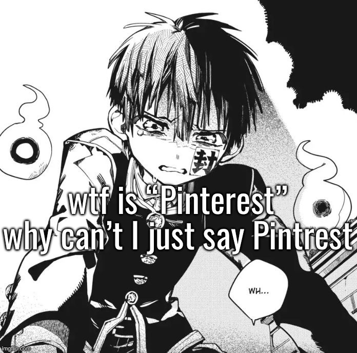 wtf is “Pinterest”
why can’t I just say Pintrest | made w/ Imgflip meme maker