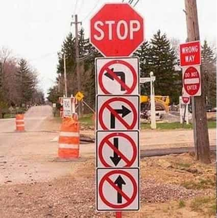High Quality confuisng road signs Blank Meme Template