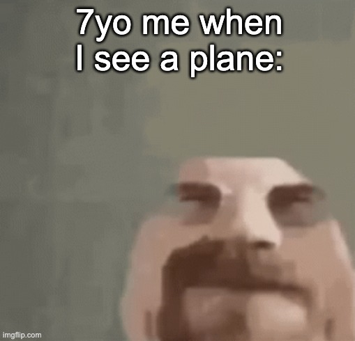 7yo me when I see a plane | 7yo me when I see a plane: | image tagged in heisenburger | made w/ Imgflip meme maker