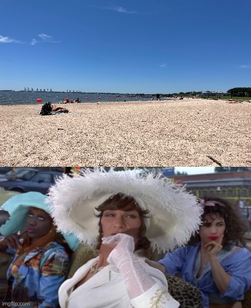 The Preferred Destination is the Beach | image tagged in universal studios,drag queen,beach,girl,summer,convertible | made w/ Imgflip meme maker