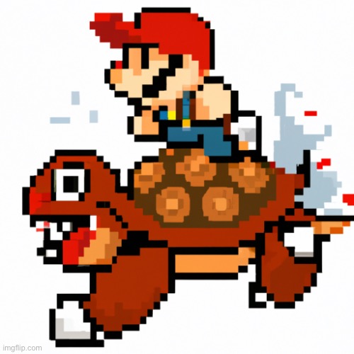 imgflip AI generated Mario stomping on a Koopa… | made w/ Imgflip meme maker