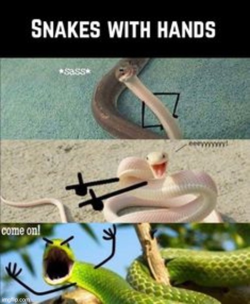 Snakes with hands Blank Meme Template