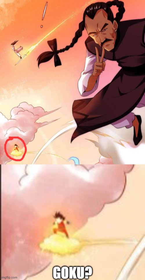 Goku has traversed dimensions to appear in the isekai i'm reading | GOKU? | image tagged in goku,anime,chocochara,omg | made w/ Imgflip meme maker