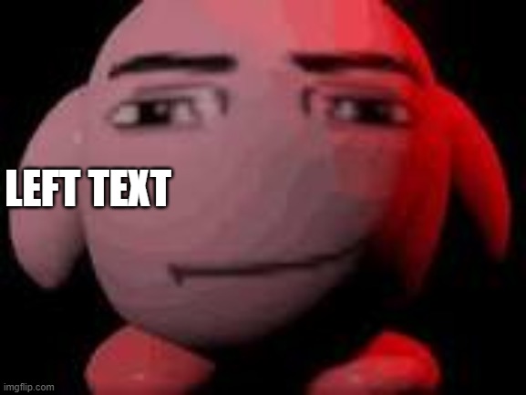 man face kirby | LEFT TEXT | image tagged in man face kirby | made w/ Imgflip meme maker