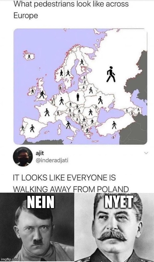 Walking away from Poland? | NEIN; NYET | image tagged in hitler stalin and sanders,hitler,stalin,poland | made w/ Imgflip meme maker