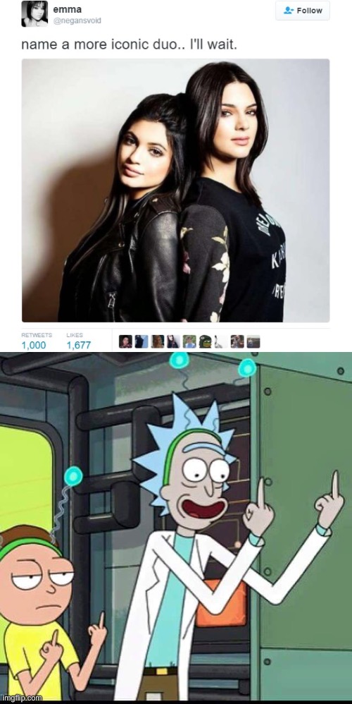 More iconic | image tagged in name a more iconic duo,rick and morty | made w/ Imgflip meme maker