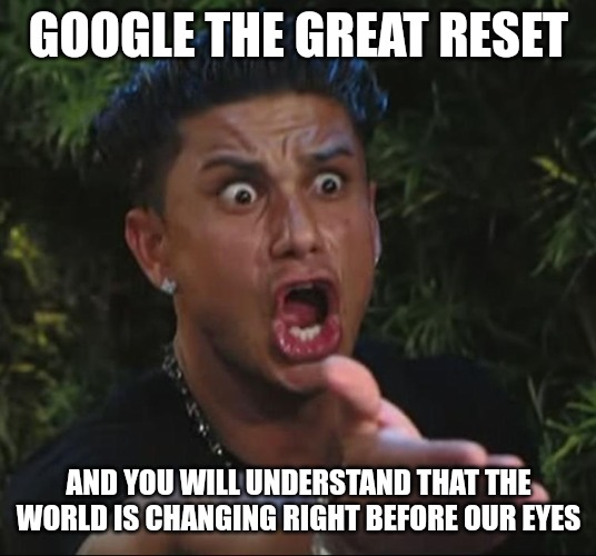 The Great Reset | GOOGLE THE GREAT RESET; AND YOU WILL UNDERSTAND THAT THE WORLD IS CHANGING RIGHT BEFORE OUR EYES | image tagged in situation,the great awakening,true story,you can't handle the truth,end of the world | made w/ Imgflip meme maker