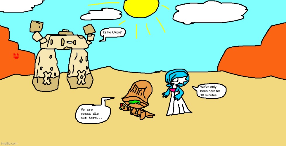 Desert adventure! | image tagged in drawing,pokemon | made w/ Imgflip meme maker