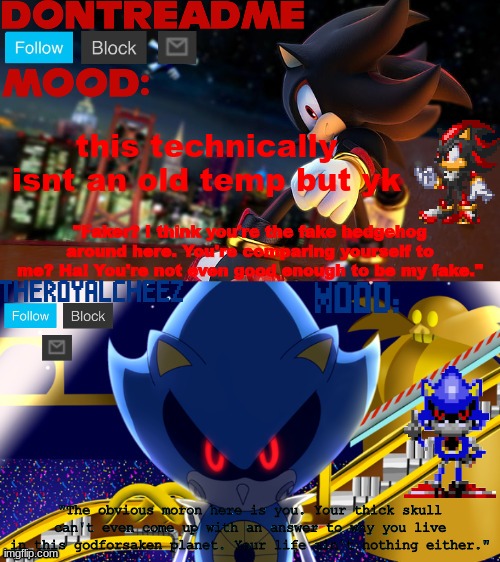 drm and cheez's dual temp | this technically isnt an old temp but yk | image tagged in drm and cheez's dual temp | made w/ Imgflip meme maker