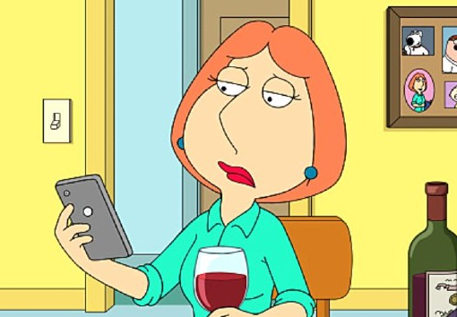 High Quality LOIS GRIFFIN LOOKS AT HER PHONE Blank Meme Template