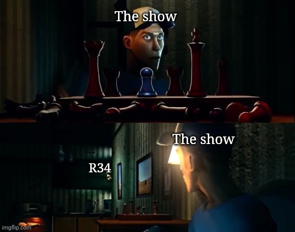 Emesis Blu Jeremy | The show R34 The show | image tagged in emesis blu jeremy | made w/ Imgflip meme maker
