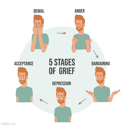 Yeah bro I think I'm beginning to go through grief | made w/ Imgflip meme maker