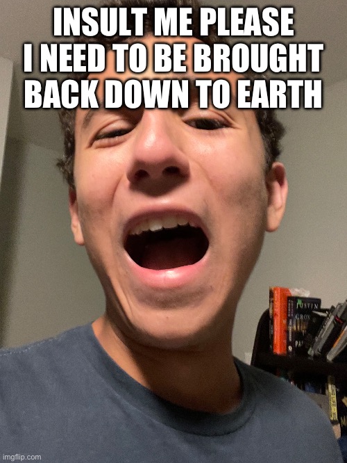 INSULT ME PLEASE
I NEED TO BE BROUGHT BACK DOWN TO EARTH | made w/ Imgflip meme maker